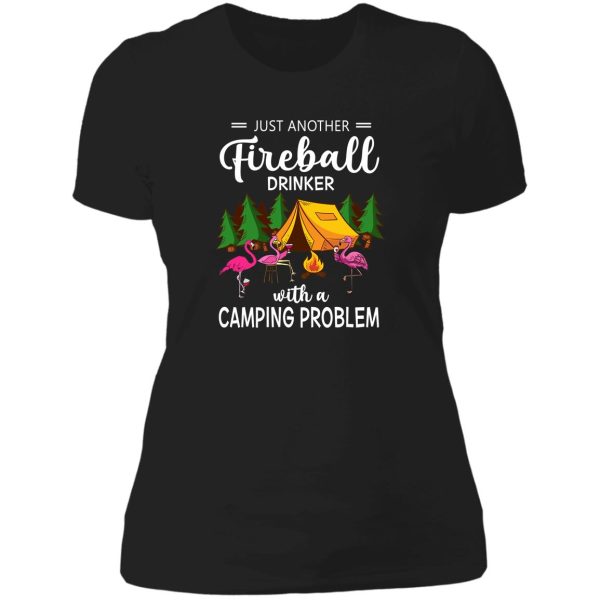 camping- just another fireball lady t-shirt