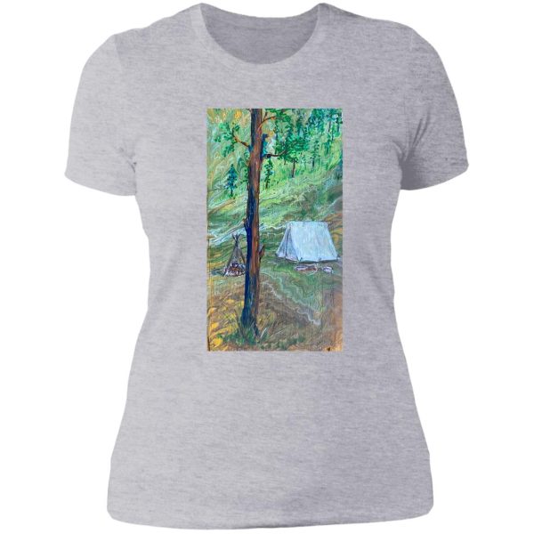 camping lady t-shirt