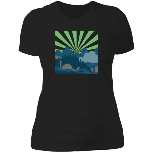 camping lady t-shirt