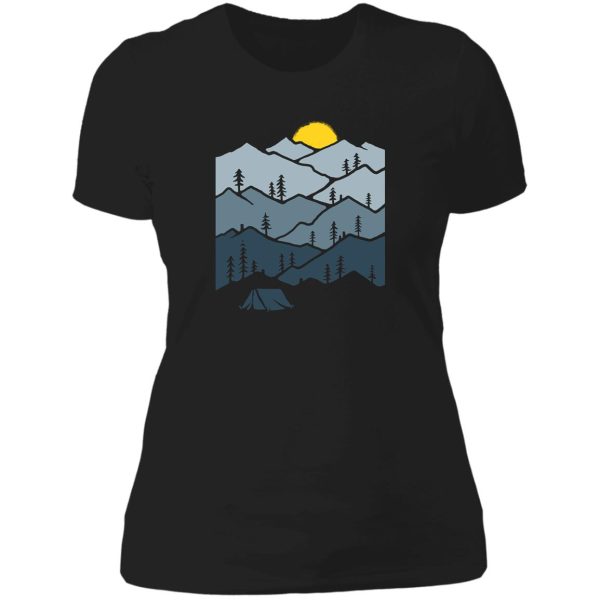 camping lady t-shirt