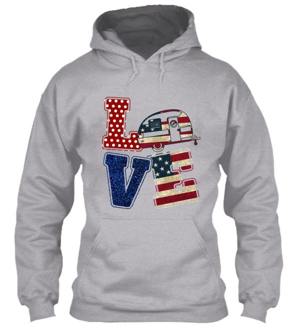 camping - love usa flag hoodie