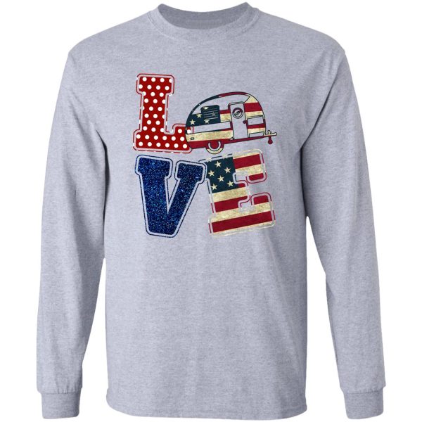 camping - love usa flag long sleeve