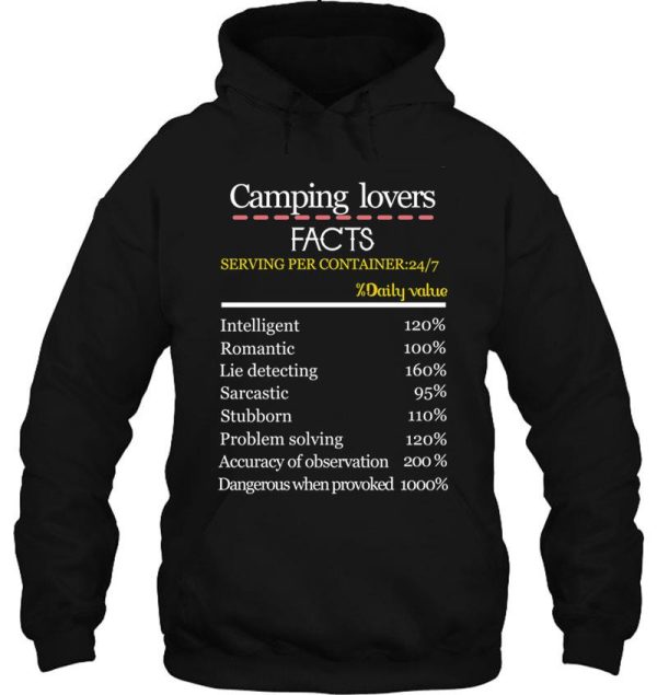 camping lovers facts hoodie