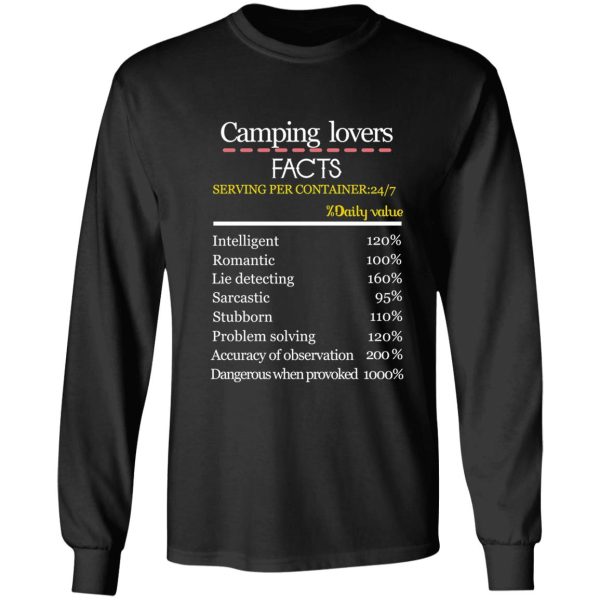 camping lovers facts long sleeve