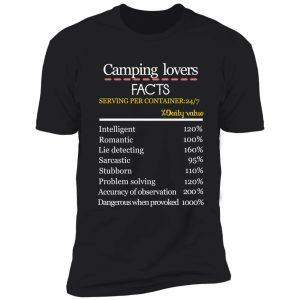 camping lovers facts shirt
