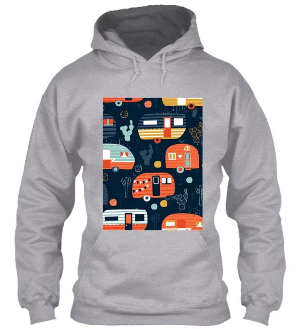 camping model pattern hoodie