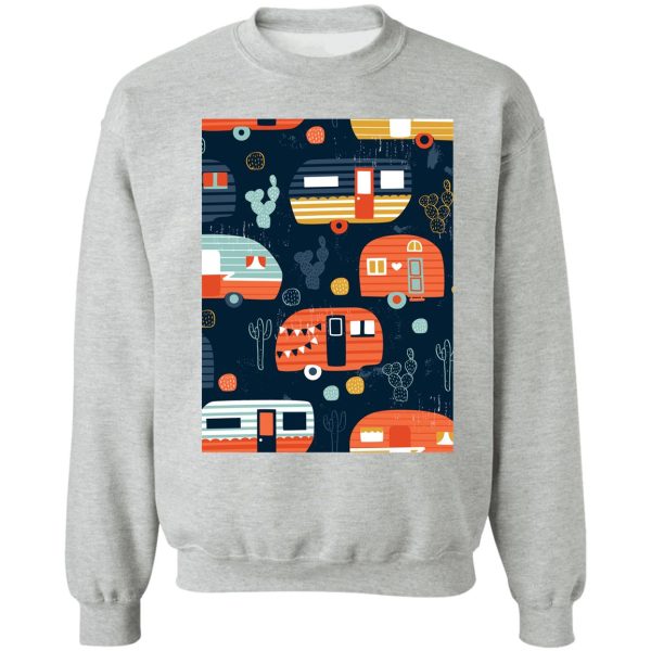 camping model pattern sweatshirt