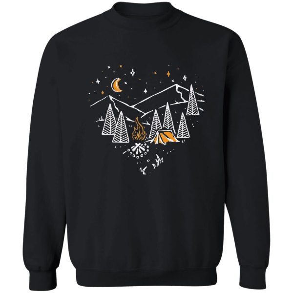 camping mountain heart sweatshirt