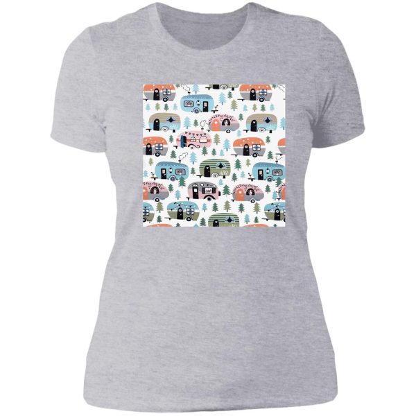 camping pattern lady t-shirt