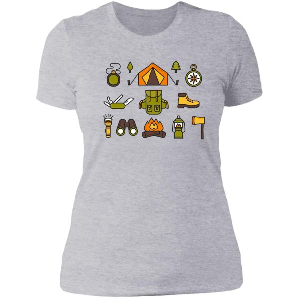 camping pattern lady t-shirt