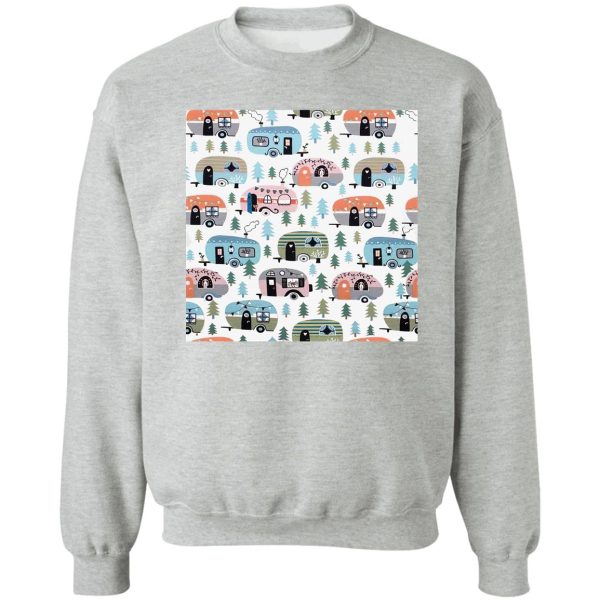 camping pattern sweatshirt