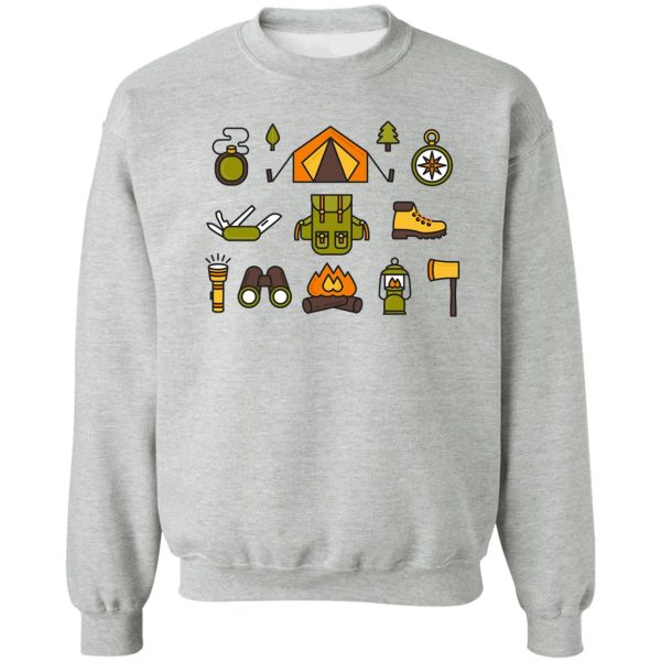 camping pattern sweatshirt