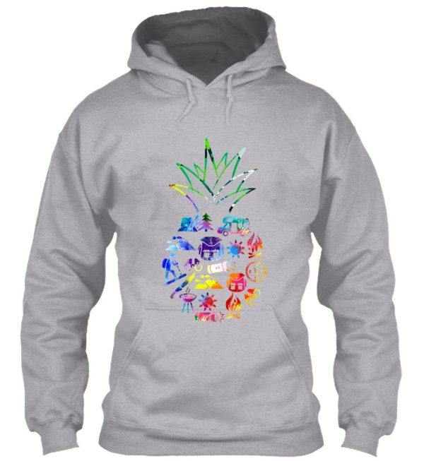 camping pineapple watercolor hoodie