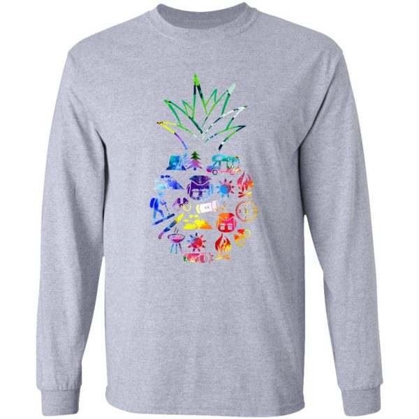 camping pineapple watercolor long sleeve