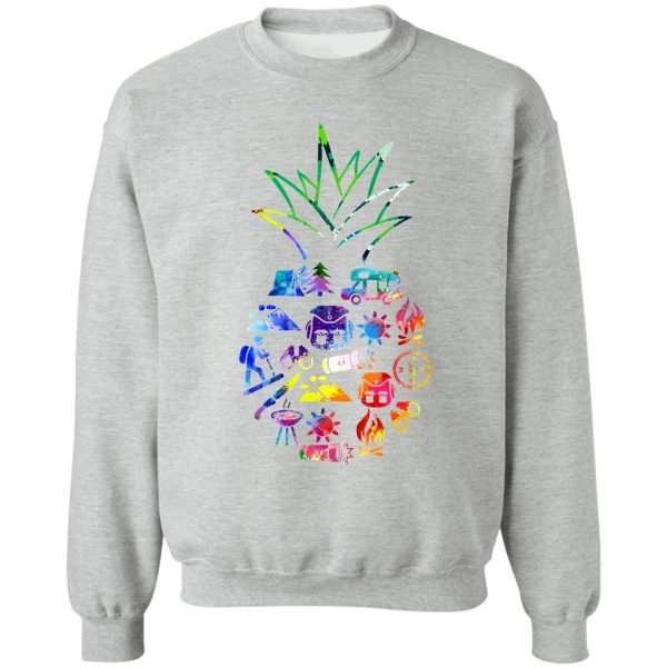 camping pineapple watercolor sweatshirt