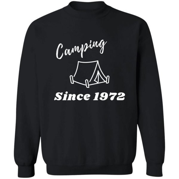 camping pride 1972 white print sweatshirt