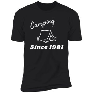 camping pride, 1981, white print shirt