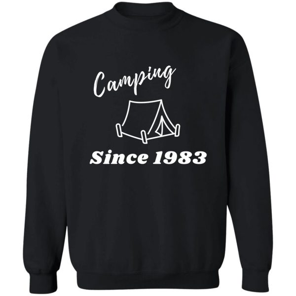 camping pride 1983 white print sweatshirt