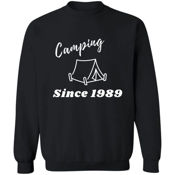 camping pride 1989 white print sweatshirt