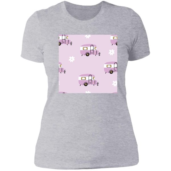 camping purple pattern lady t-shirt