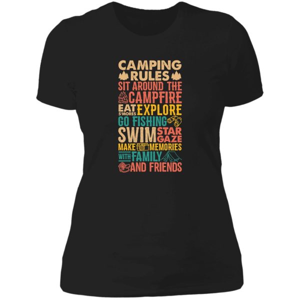 camping rules gifts for family camping lady t-shirt