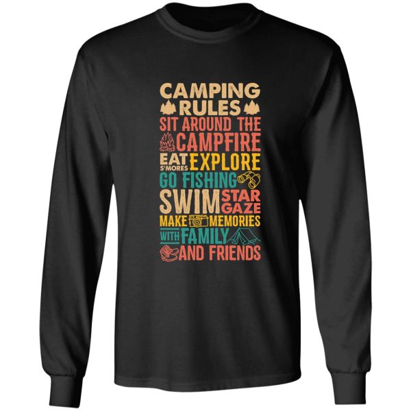 camping rules gifts for family camping long sleeve