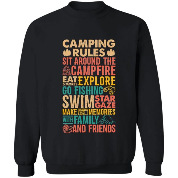 camping rules gifts for family camping sweatshirt