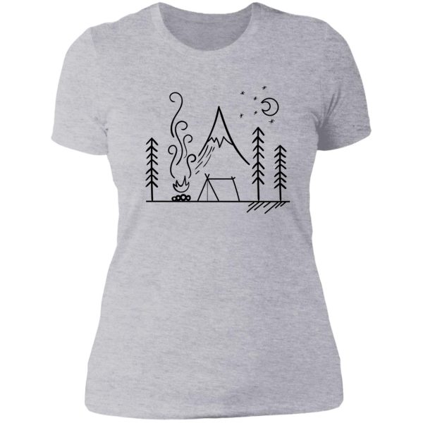 camping scene outdoors lady t-shirt
