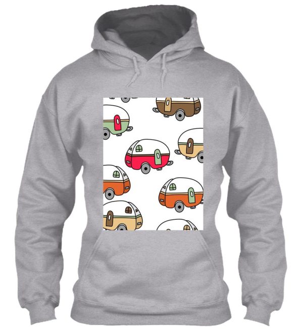 camping seamless retro hand drawn doodle hoodie
