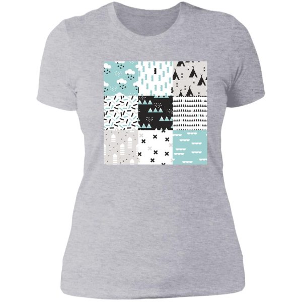 camping shape pattern lady t-shirt