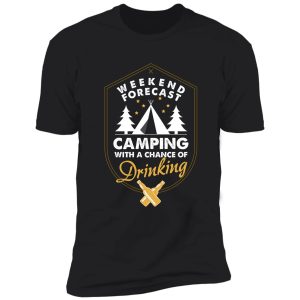 camping shirt camp beer bottle campfire t-shirt weekend forecast camping with a chance of drinking shirt