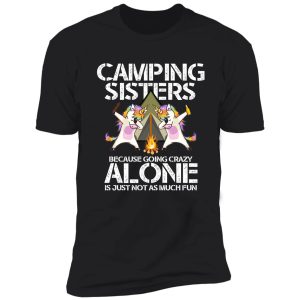 camping sisters dabbing unicorns shirt