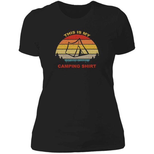 camping tent lady t-shirt