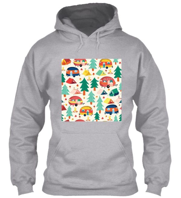 camping tents between forest trees seamless hoodie