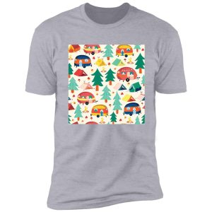 camping tents between forest trees seamless shirt