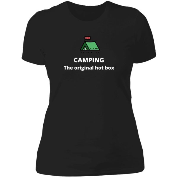 camping the original hot box lady t-shirt