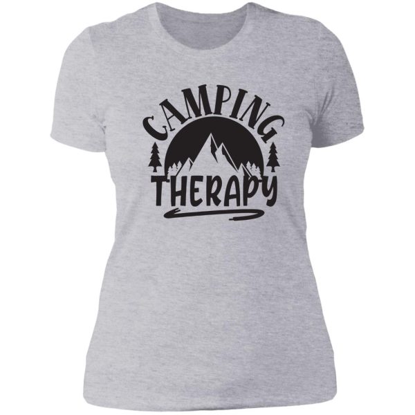 camping therapy - funny camping quotes lady t-shirt