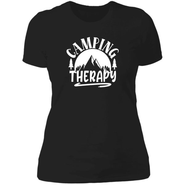 camping therapy - funny camping quotes lady t-shirt