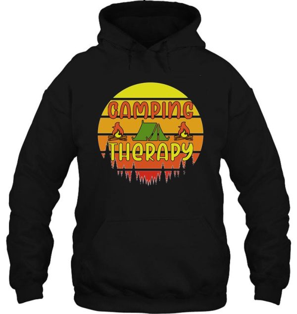 camping therapy sunset retro hoodie