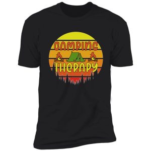 camping therapy sunset retro shirt