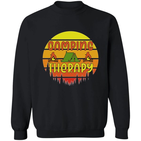 camping therapy sunset retro sweatshirt