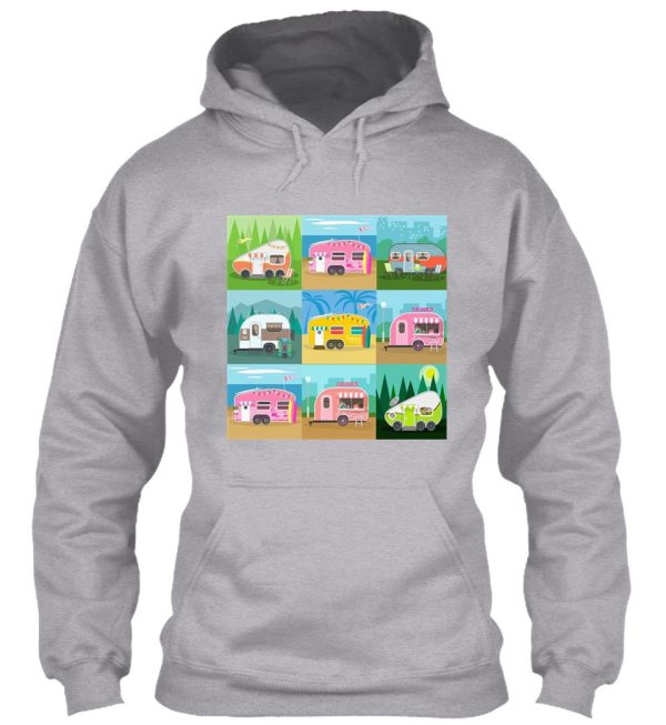 camping trailer caravan pattern hoodie