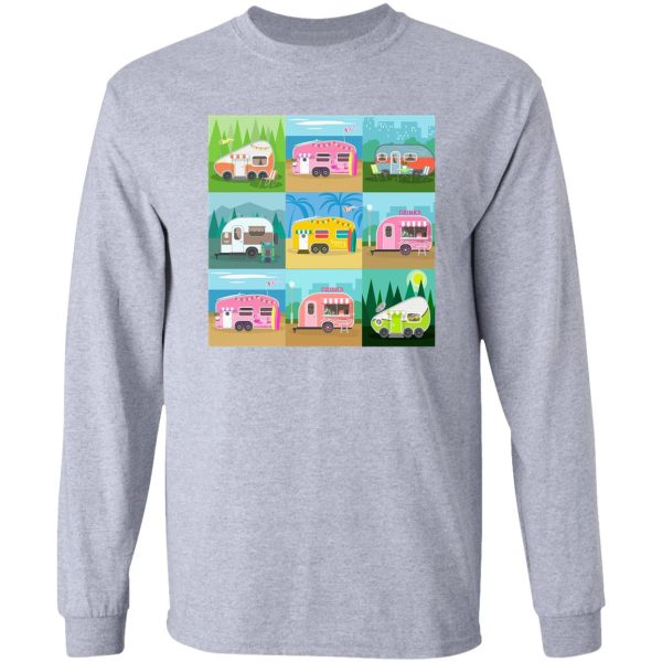 camping trailer caravan pattern long sleeve