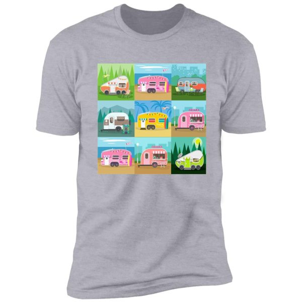 camping trailer caravan pattern shirt