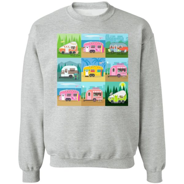 camping trailer caravan pattern sweatshirt