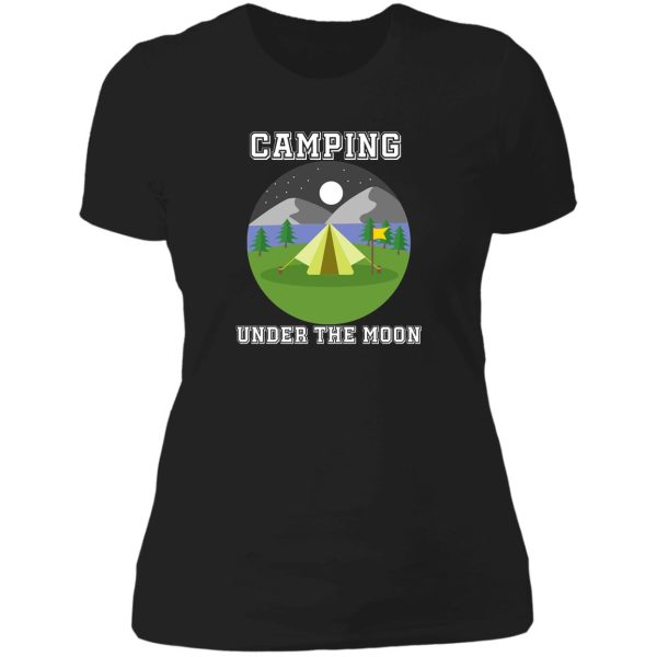 camping under the moon lady t-shirt