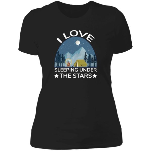 camping under the moon lady t-shirt