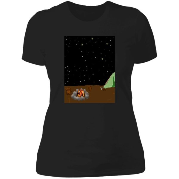camping under the stars! lady t-shirt