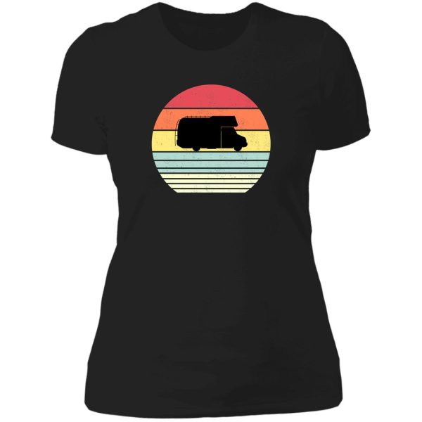 camping van camper retro style lady t-shirt