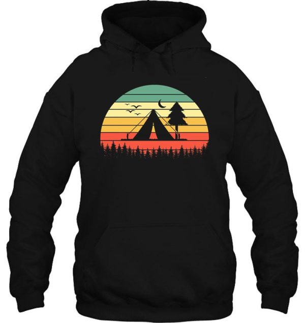 camping van camper vintage sunset campfire hoodie